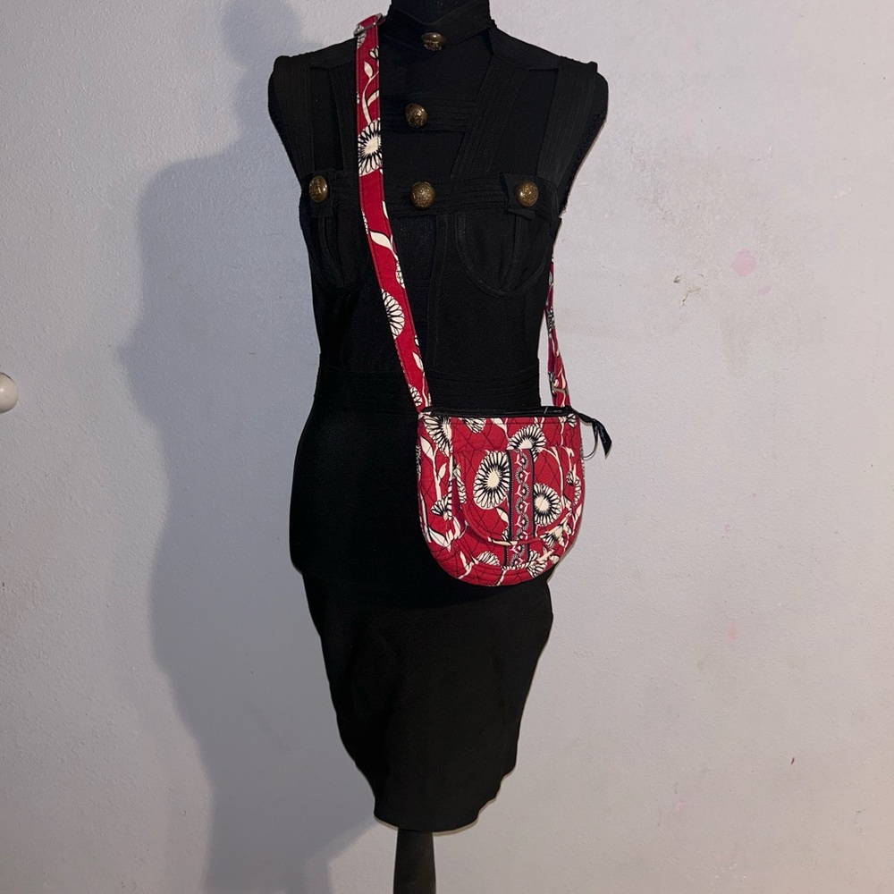Vera Bradley Red Floral Quilted Crossbody Bag